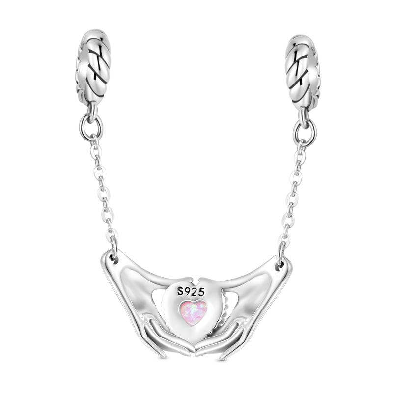 Gnoce Hand with Heart Gesture Safety Chain Charm_2
