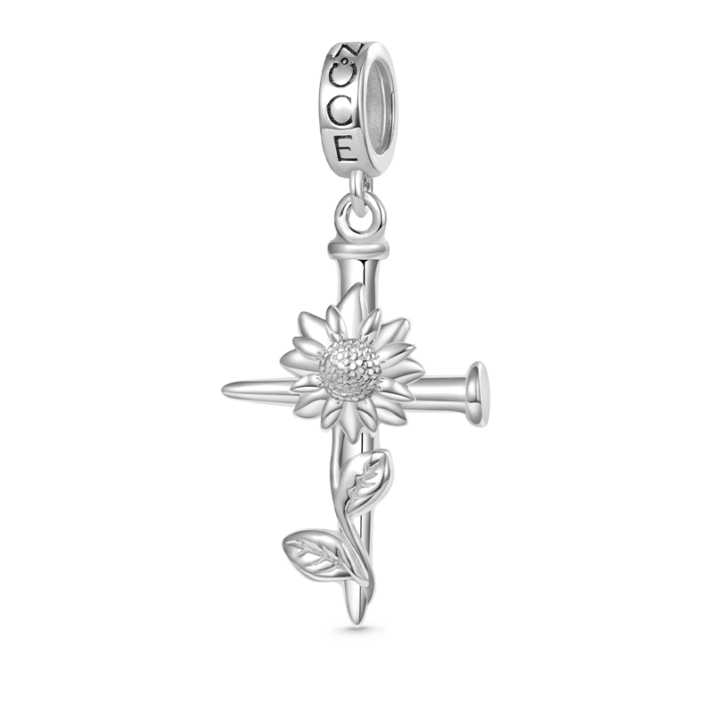 Gnoce Sunflower Nail Cross Pendant Dangle Charm_1
