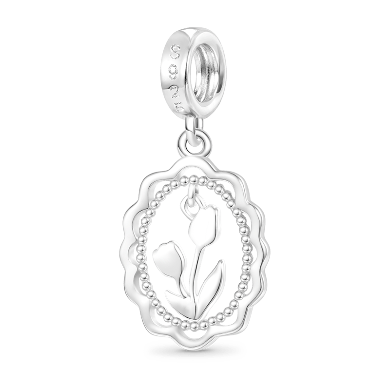 Gnoce Tulip Picture Frame Pendant Dangle Charm_2