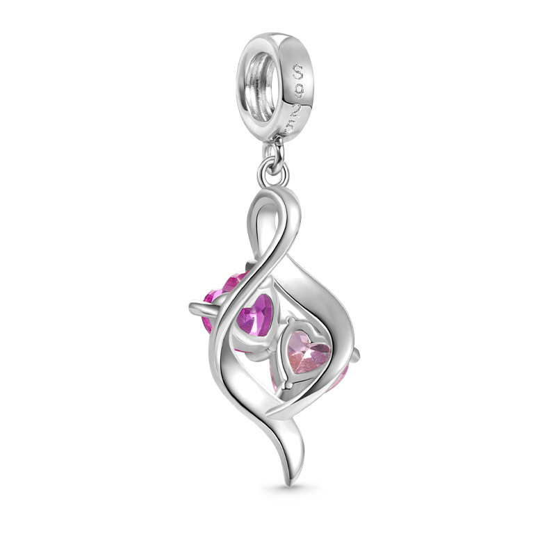 Gnoce Double Heart Engravable Pendant Dangle Charm_2