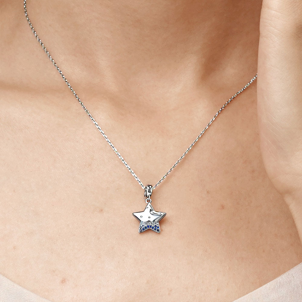 Gnoce Sparkling Star Engravable Pendant Dangle Charm_2