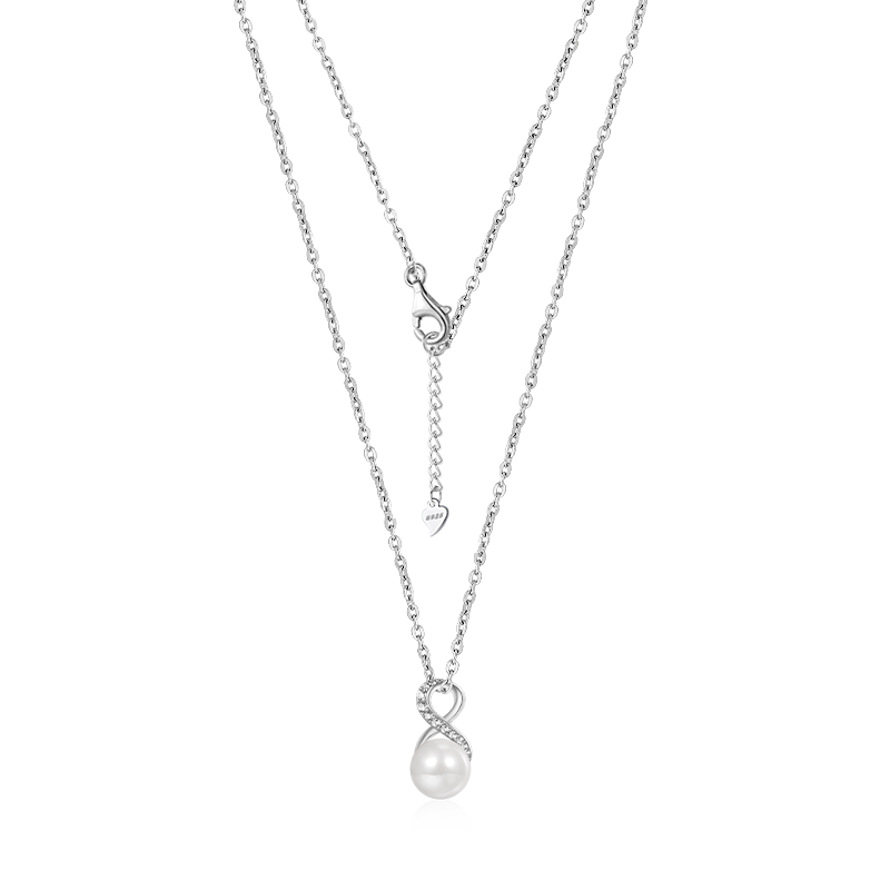Gnoce Sparkling Infinity Love Pearl Necklace_2