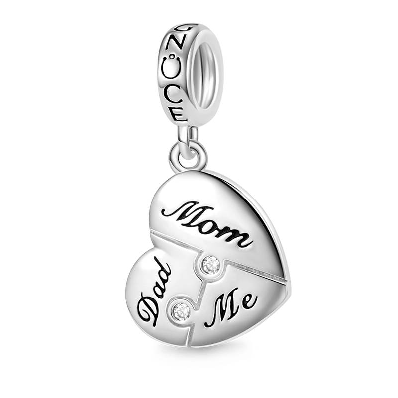 Gnoce Engravable Puzzle Heart Pendant Dangle Charm_1