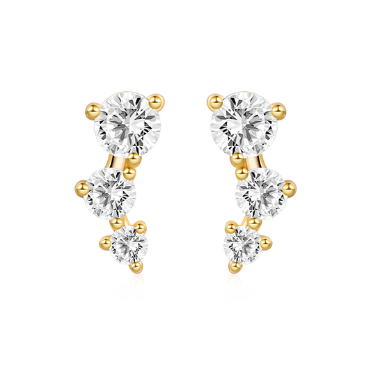Gnoce Three Stone Stud Earrings_1