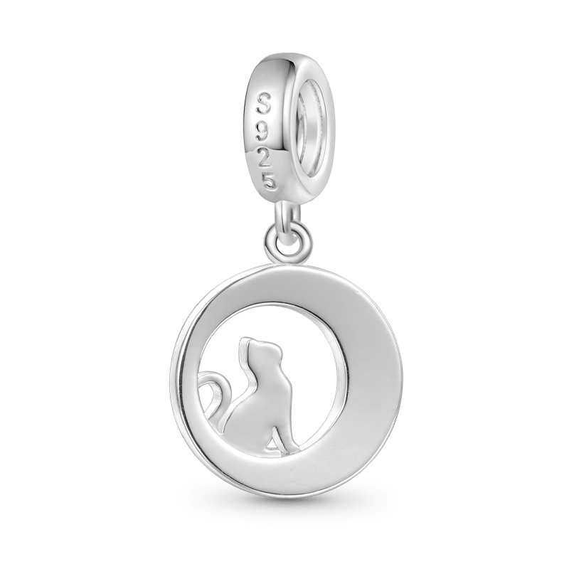 Gnoce Moon Phase Cat Pendant Dangle Charm_2