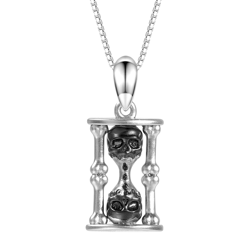 Gnoce Skull Hourglass Necklace_1
