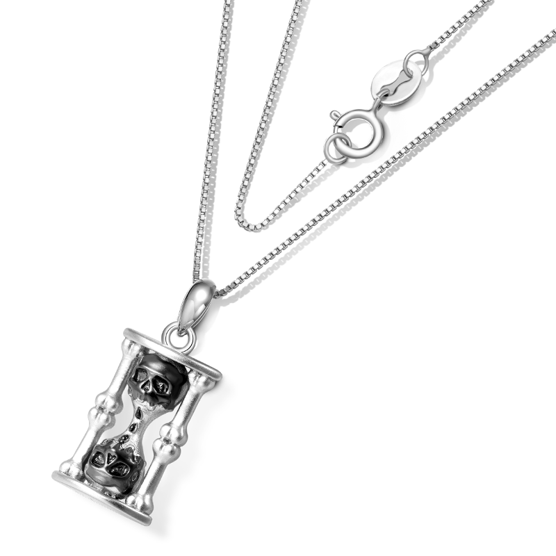 Gnoce Skull Hourglass Necklace_2