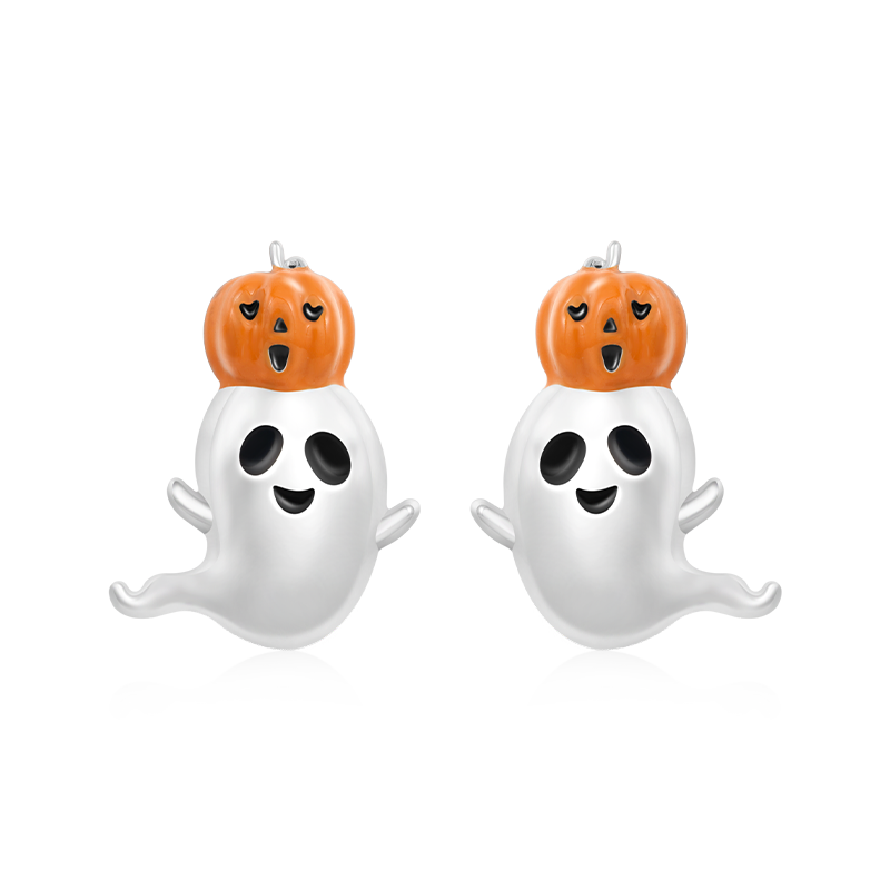Gnoce Halloween Spooky Pumpkin Stud Earrings_1