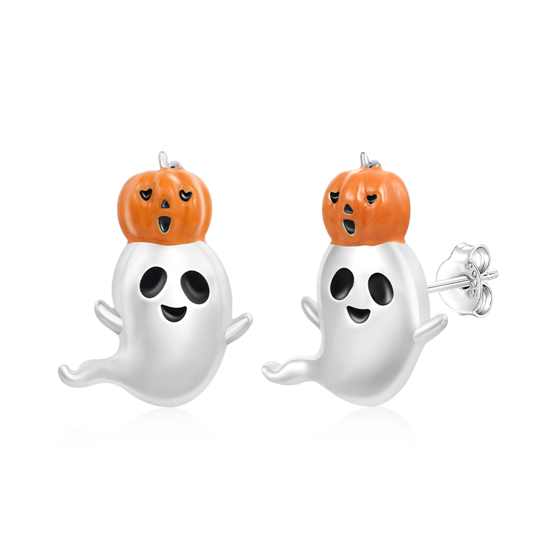Gnoce Halloween Spooky Pumpkin Stud Earrings_2