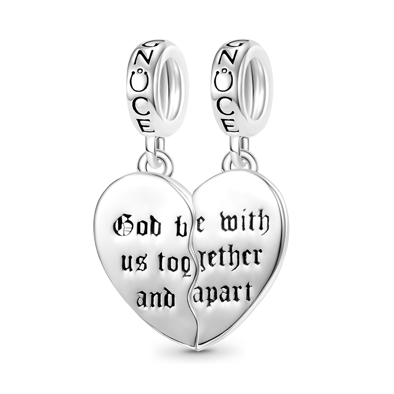 Gnoce Religious Mizpah Heart Pendant Dangle Charm_1