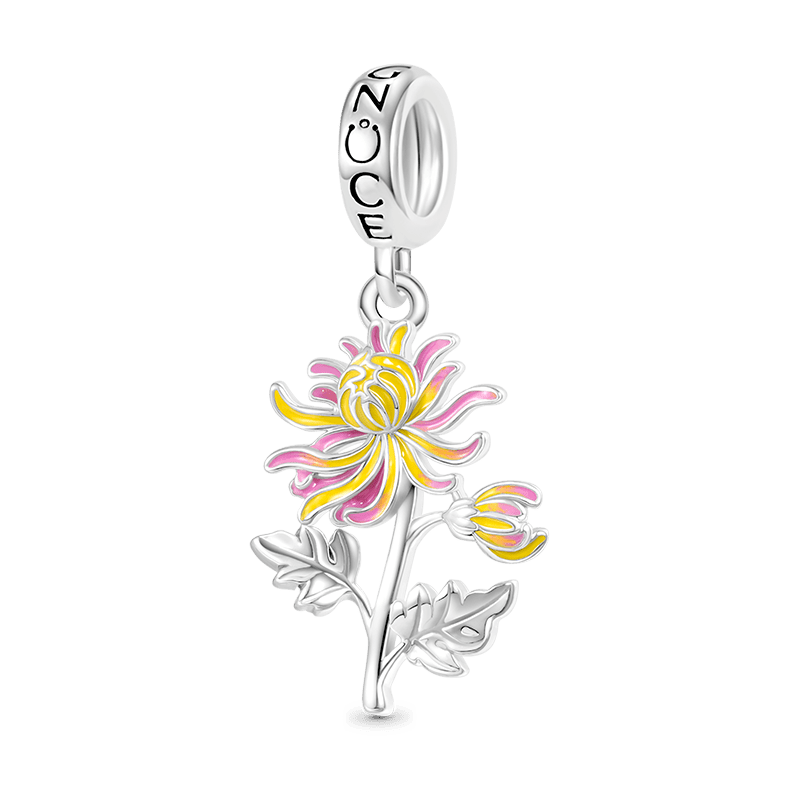 Gnoce Nov.Birthday Flower Chrysanthemum Pendant Dangle Charm_1
