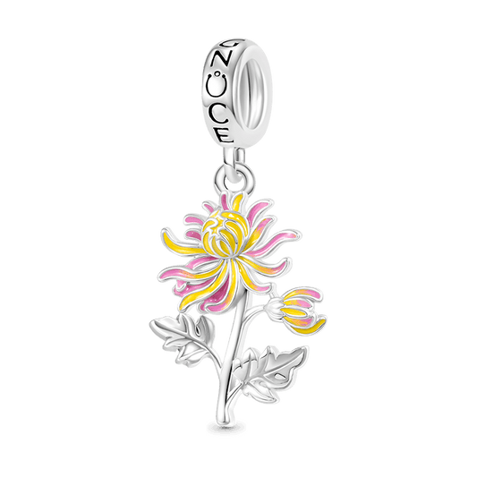 Gnoce Nov.Birthday Flower Chrysanthemum Pendant Dangle Charm_1