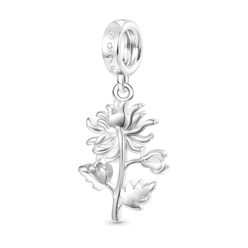 Gnoce Nov.Birthday Flower Chrysanthemum Pendant Dangle Charm_2