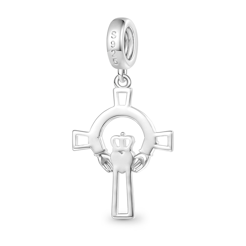 Gnoce Claddagh Cross Pendant Dangle Charm_2