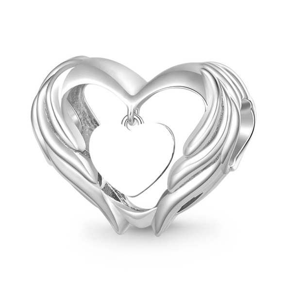 Gnoce Grawerowana zawieszka w kształcie serca anioła