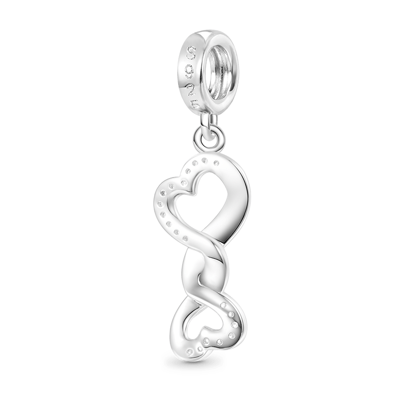 Gnoce Engravable Infinite Love Heart Pendant Dangle Charm_3