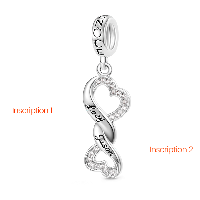 Gnoce Engravable Infinite Love Heart Pendant Dangle Charm_2