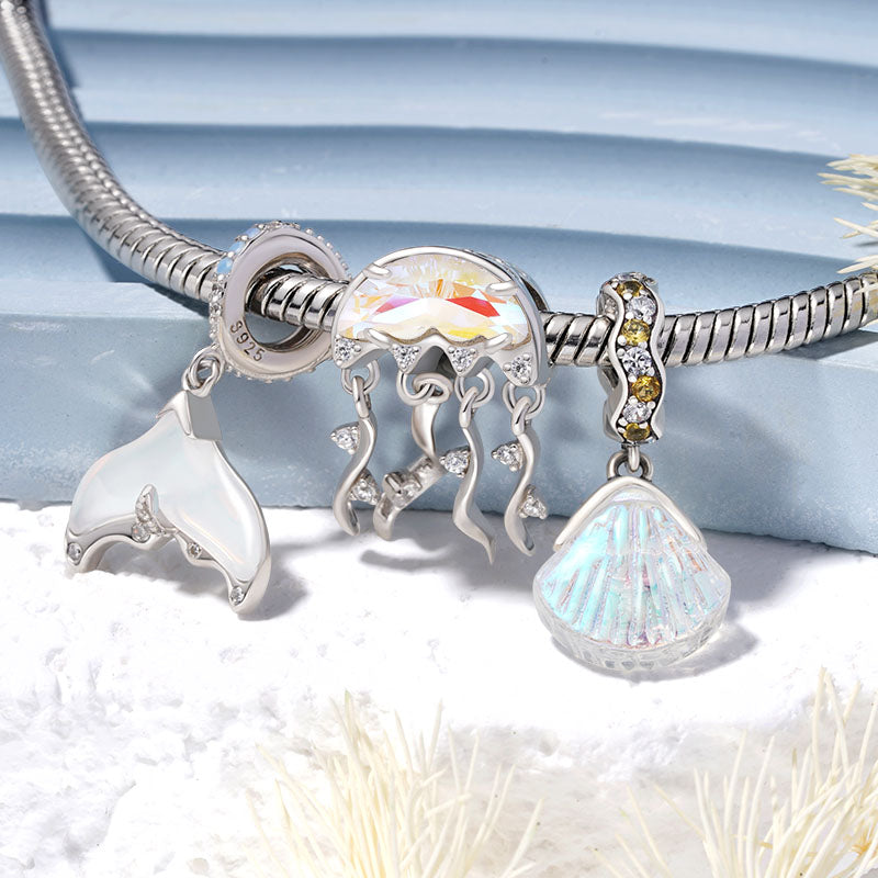 Gnoce Sparkling Shell Pendant Dangle Charm_3