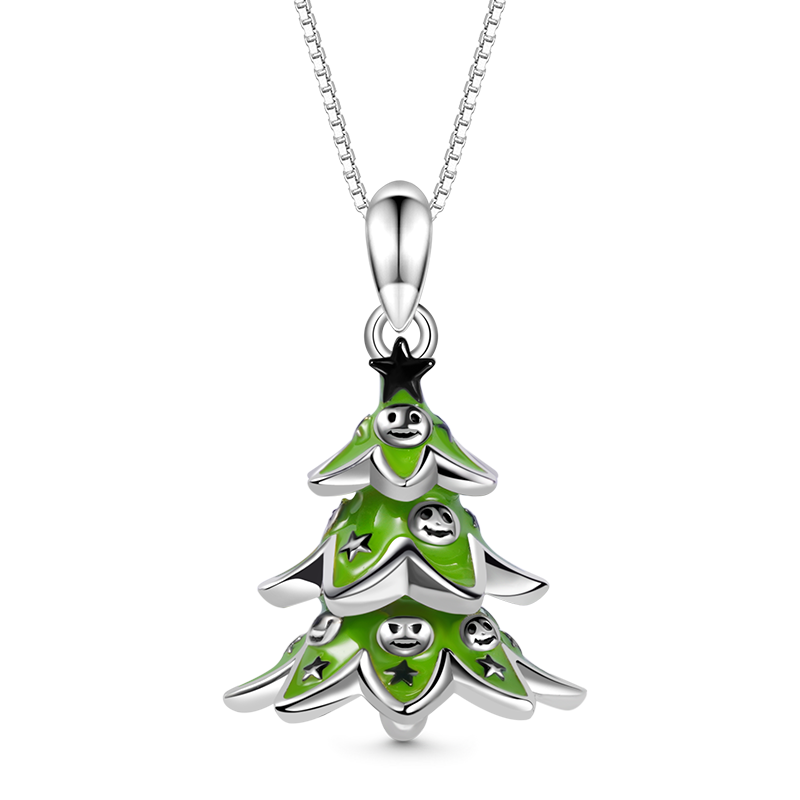 Gnoce Dark Skull Christmas Tree Necklace_1