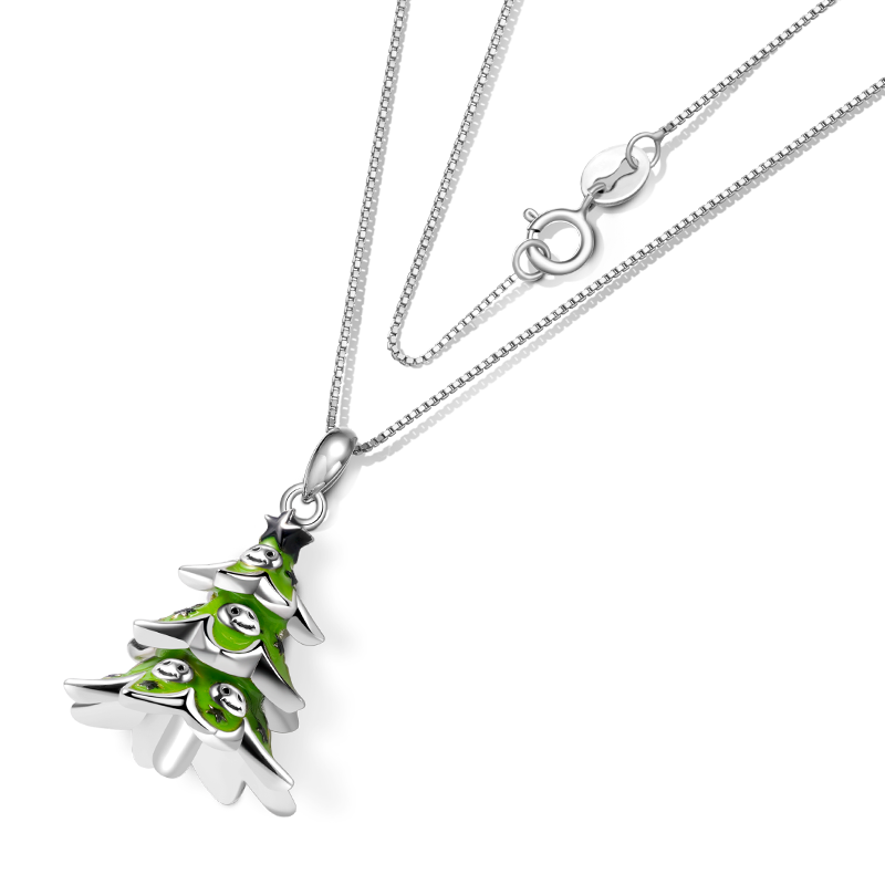 Gnoce Dark Skull Christmas Tree Necklace_2