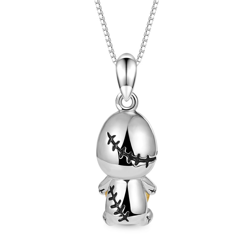 Gnoce Voodoo Doll Embraces Heart Gem Necklace_2