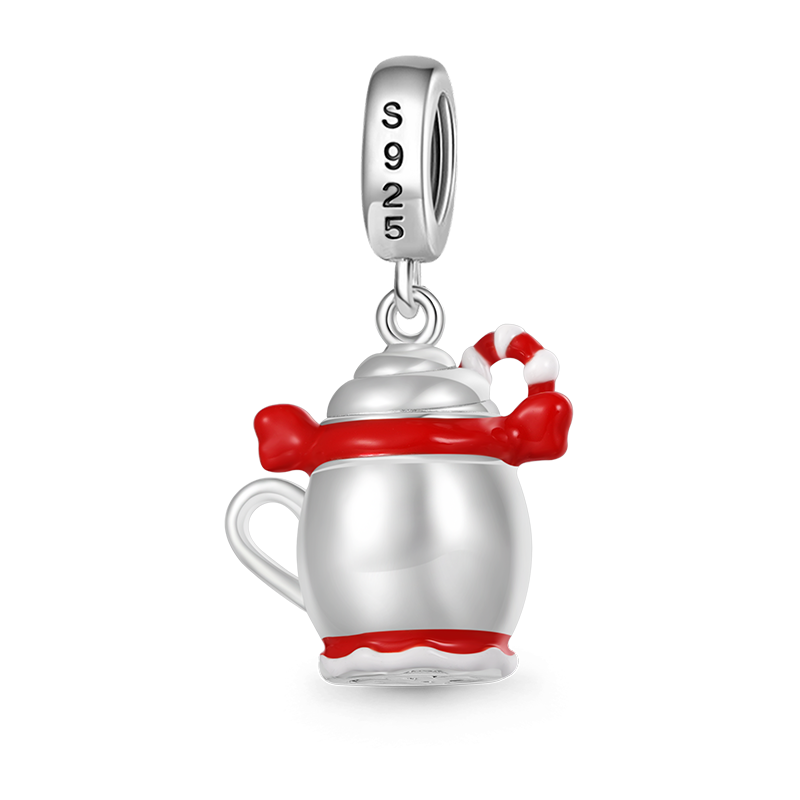 Gnoce Christmas Cup & Candy Cane Pendant Dangle Charm_2
