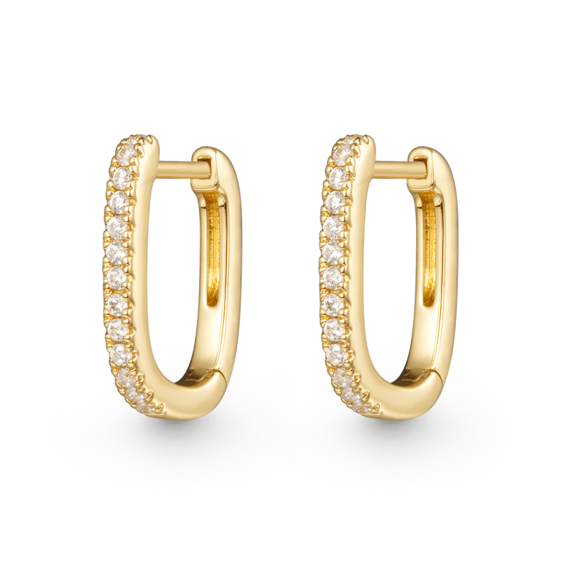 Gnoce Pave Huggie Stud Earrings_2