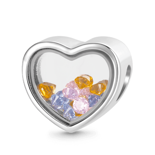 Gnoce "LIVE IN THE MOMENT" Transparent Heart Charm_1