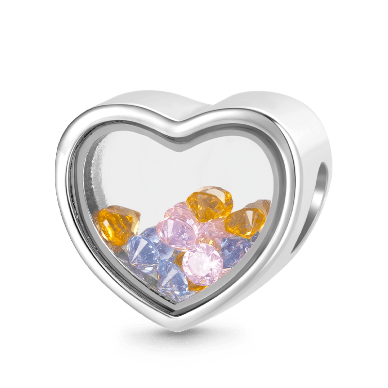 Gnoce "LIVE IN THE MOMENT" Transparent Heart Charm_1