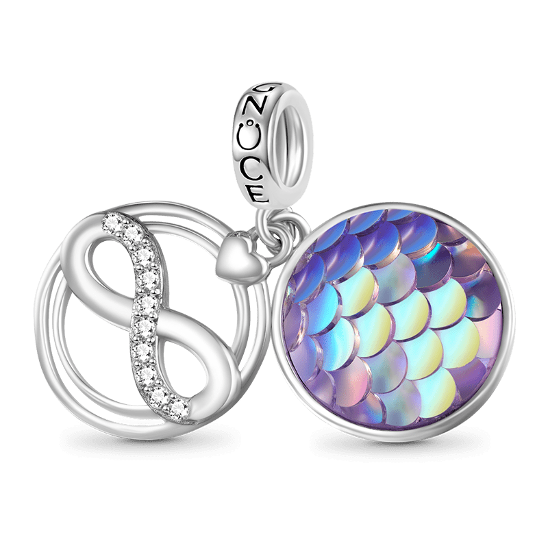 Gnoce Mermaid Scales Infinite Love Pendant Dangle Charm_2