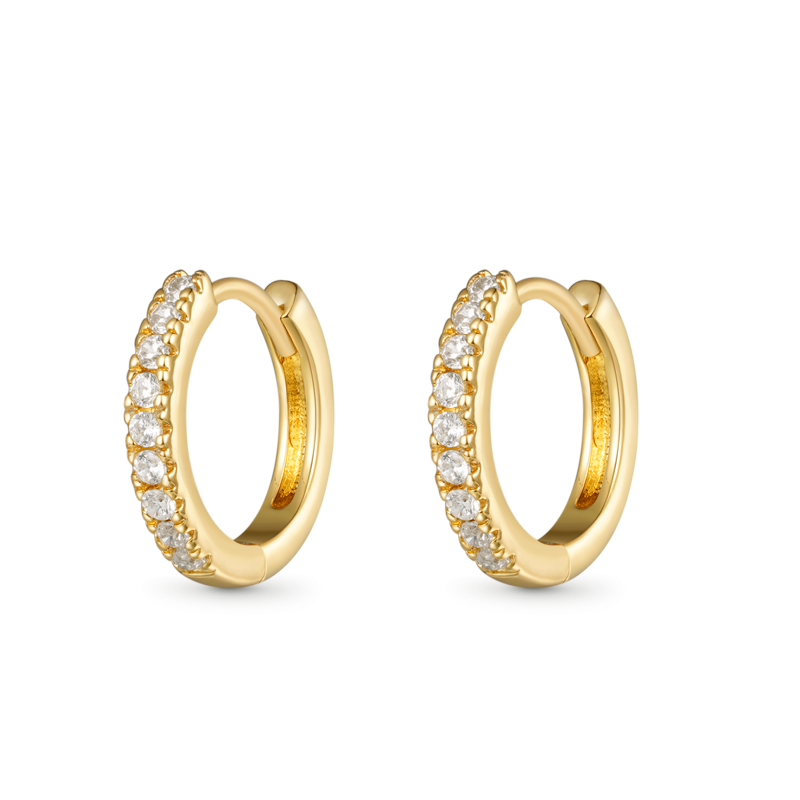Gnoce Round Hoops Diamond Stud Earrings_2