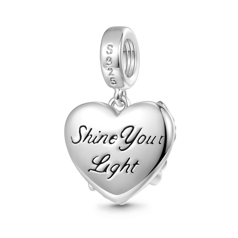 Gnoce "Shine You Light" Butterfly Love Flower Pendant Dangle Charm_2