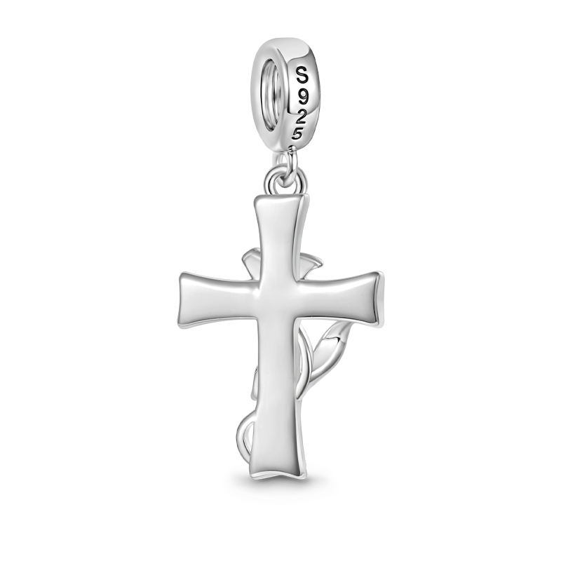 Gnoce Easter Lily Cross Pendant Dangle Charm_2