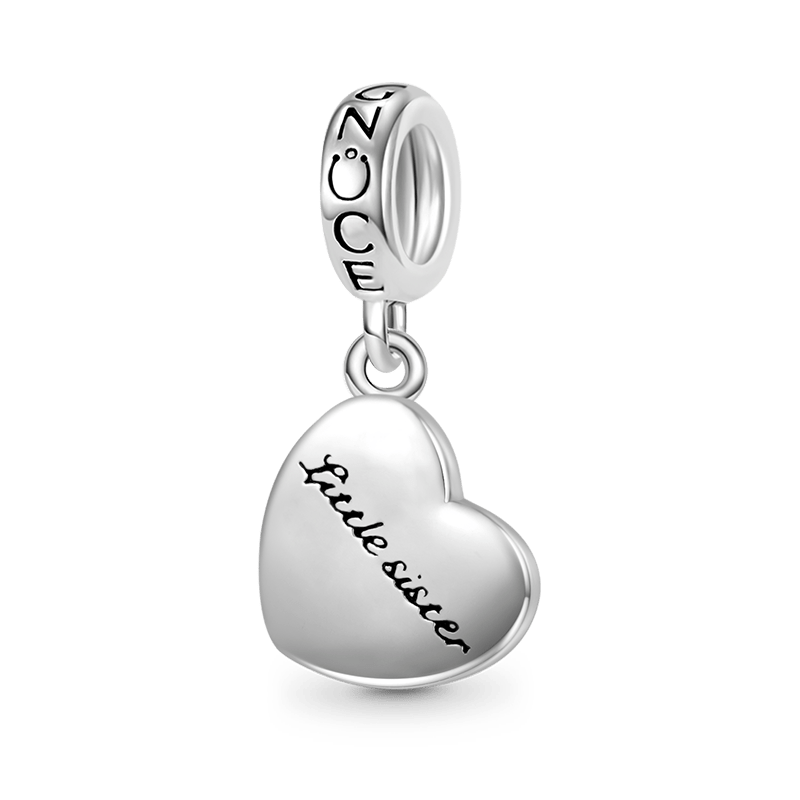 Gnoce Little sister&Big sister Heart Pendant Dangle Charm_2