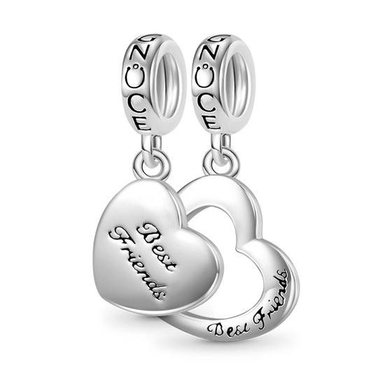 Gnoce Best Friends Heart Pendant Dangle Charm_1