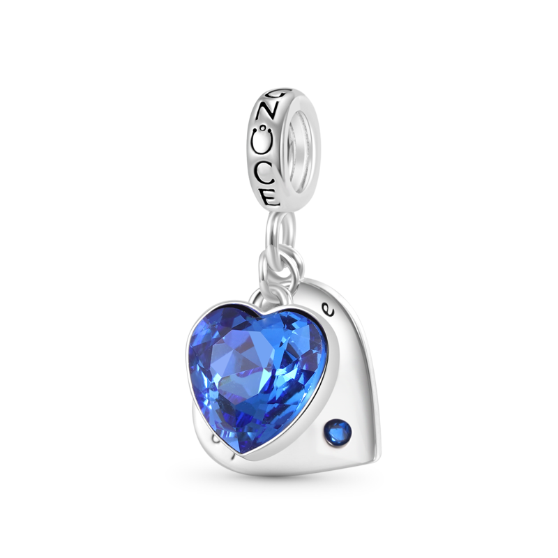 Gnoce “To me you are the world” Love Heart Pendant Dangle Charm_2