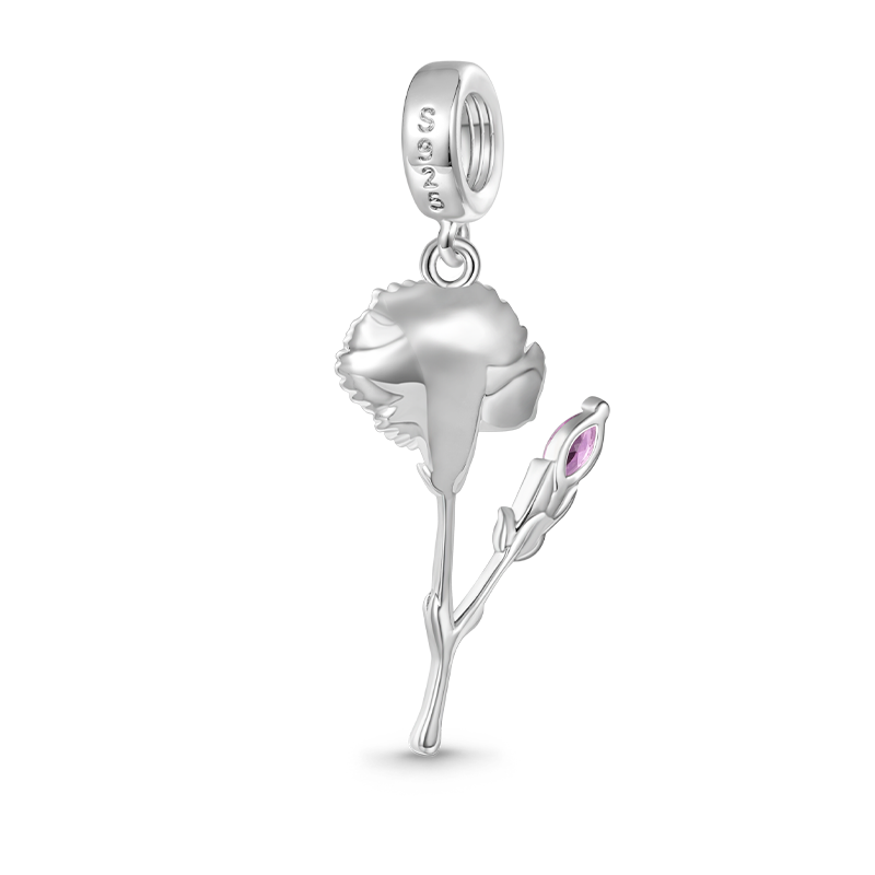 Gnoce Jan.Birthday Flower Carnation Pendant Dangle Charm_2
