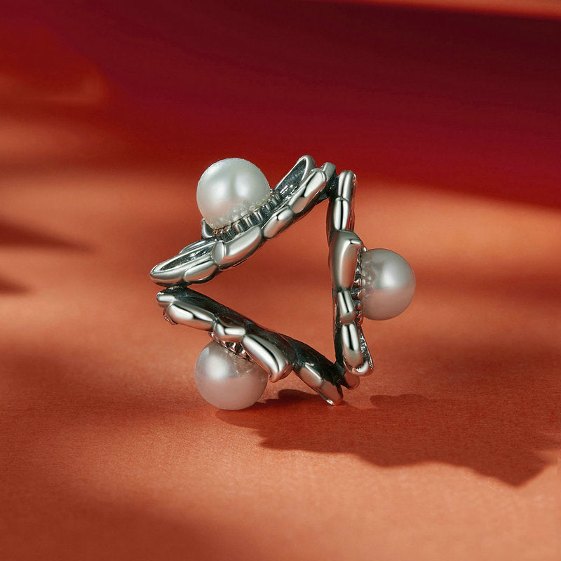 Gnoce Vintage Literary Shell Bead Flower Charm_3