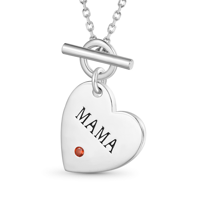 Gnoce Birthstone Heart MAMA Necklace_2