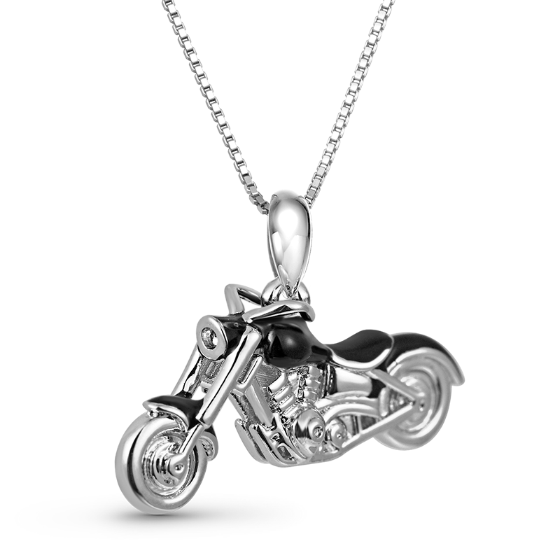 Gnoce Cool Black Motorcycle Necklace_2