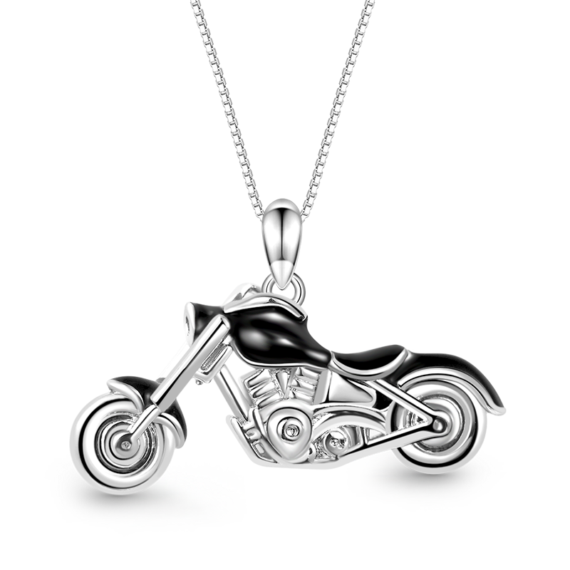 Gnoce Cool Black Motorcycle Necklace_1
