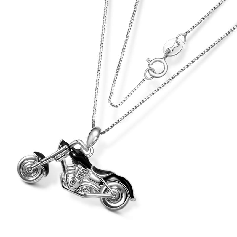 Gnoce Cool Black Motorcycle Necklace_3