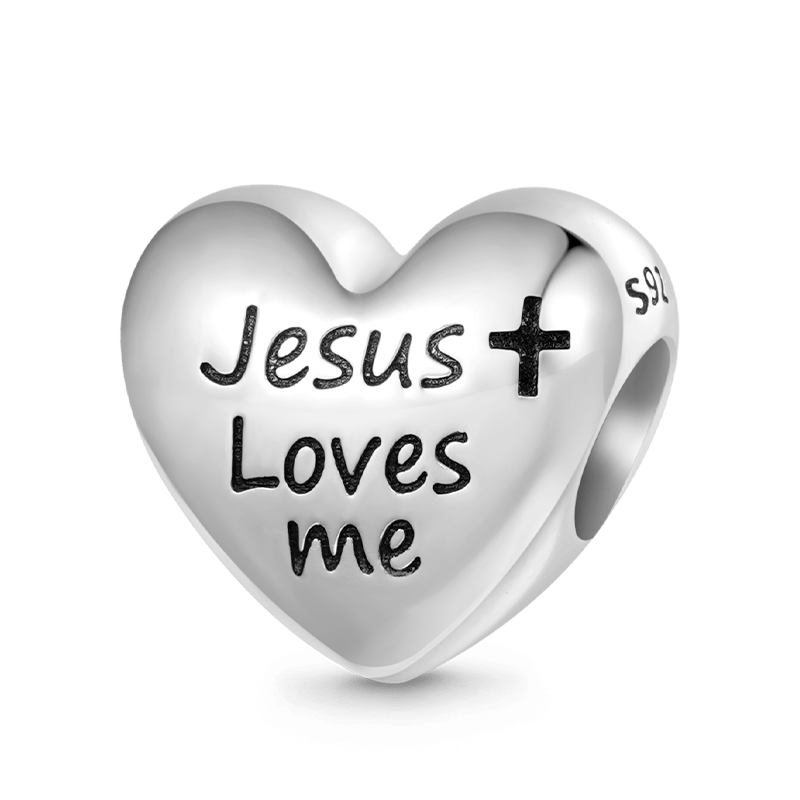 Gnoce Jesus Loves Me Religious Heart Charm_1