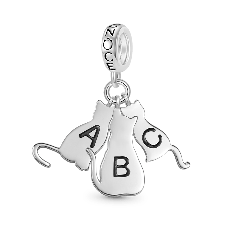 Gnoce Multi-pet Letters Personalized Cat Pendant Dangle Charm_1