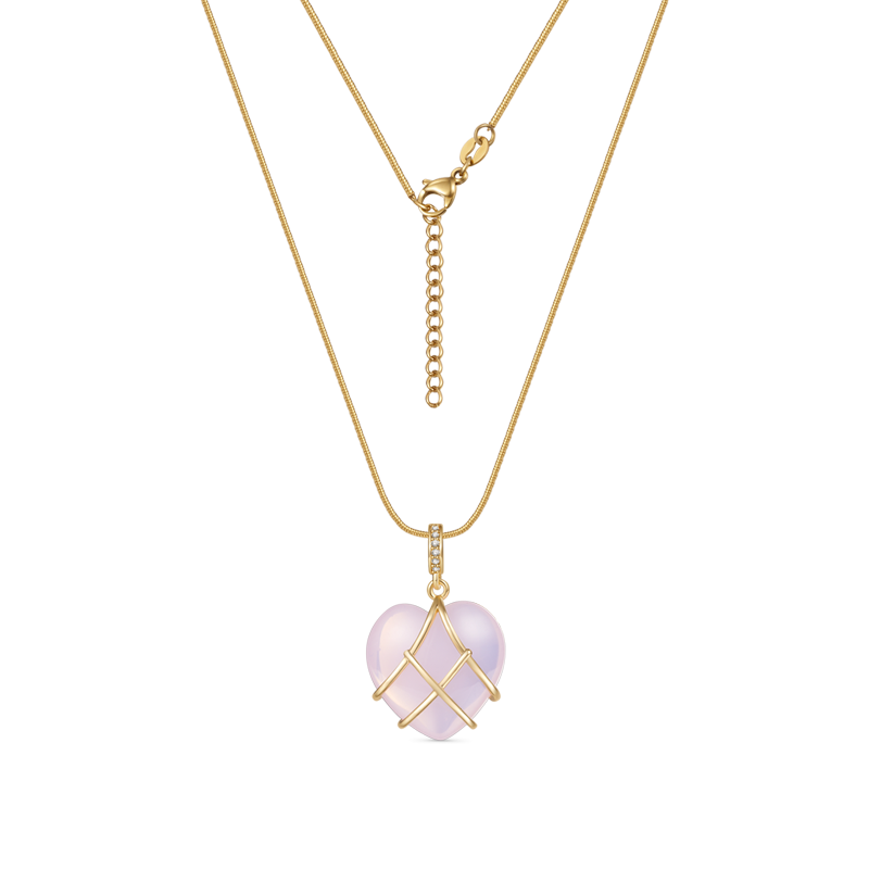 Gnoce Barbie Pink Heart Necklace_3