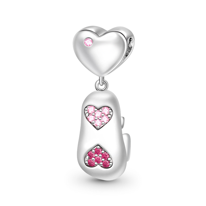 Gnoce "Oh, My Baby Girl" 925 Sterling Silver Bow-knot Shoe Pendant Charm_1