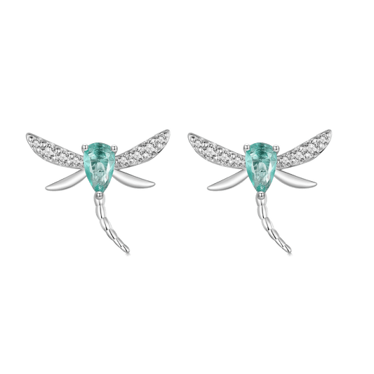 Gnoce Elegant Green Dragonfly Stud Earrings_1