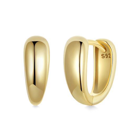 Gnoce Classic Mini Roll Gold Hoop Earrings_1