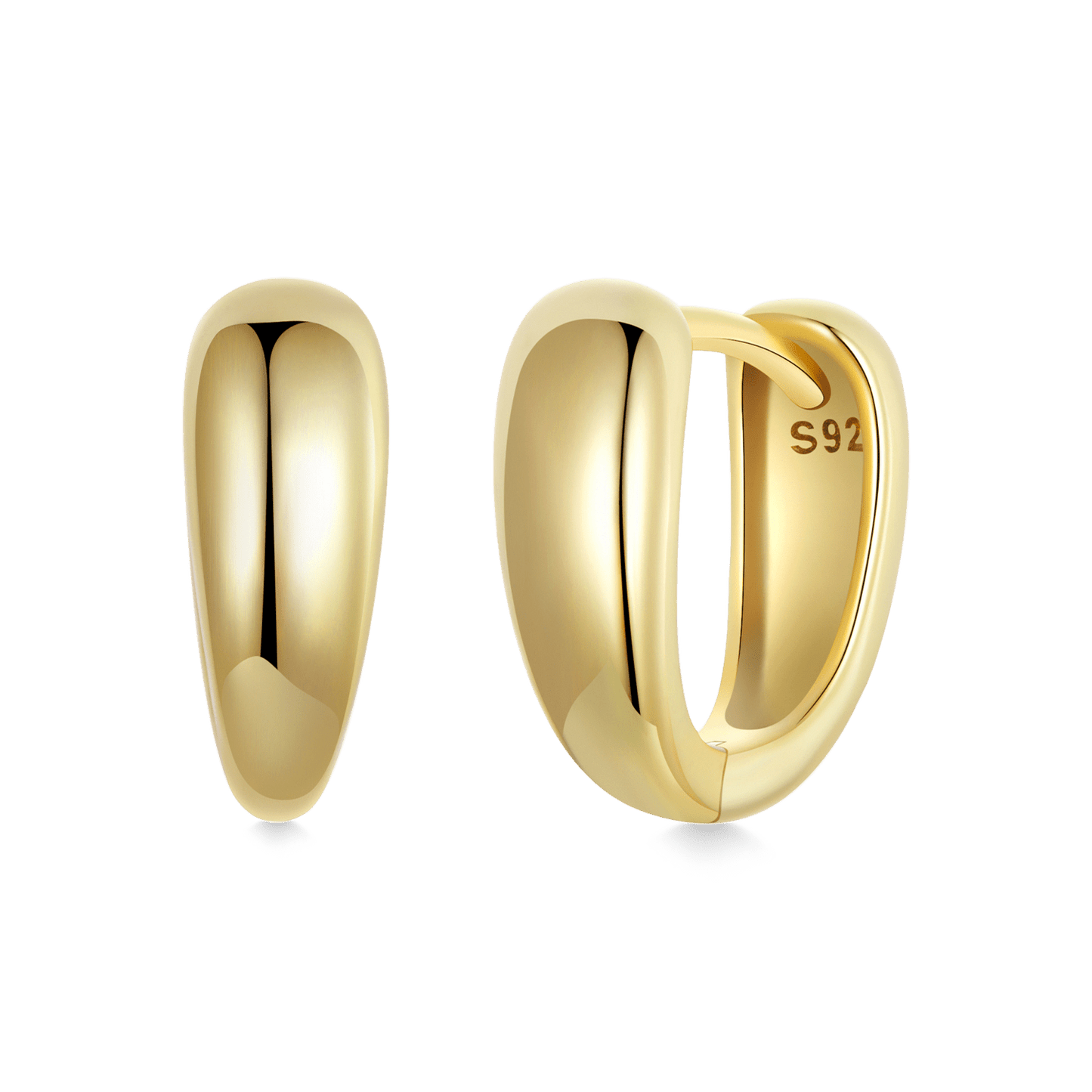 Gnoce Classic Mini Roll Gold Hoop Earrings_1