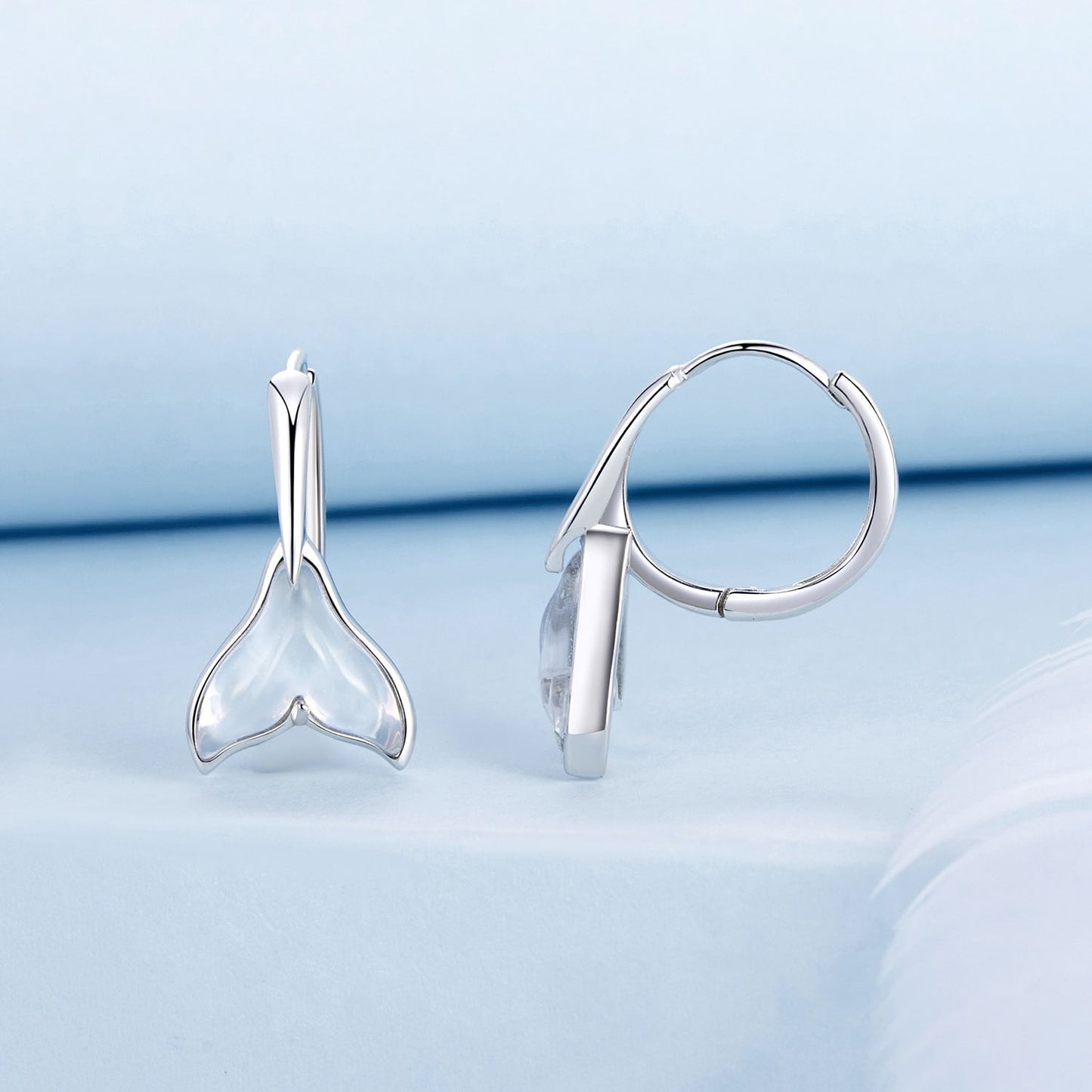 Gnoce Gradient Mermaid Fishtail Hoop Earrings_3